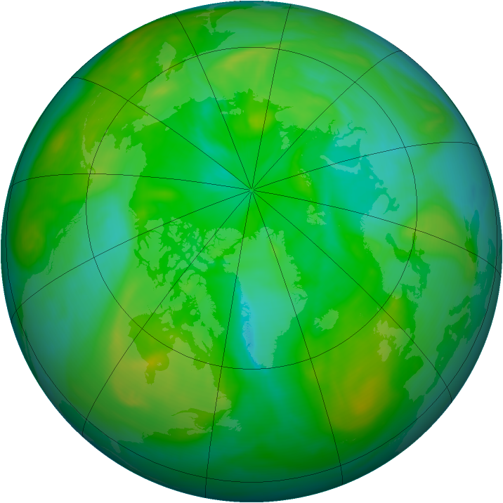 Arctic ozone map for 14 July 2007